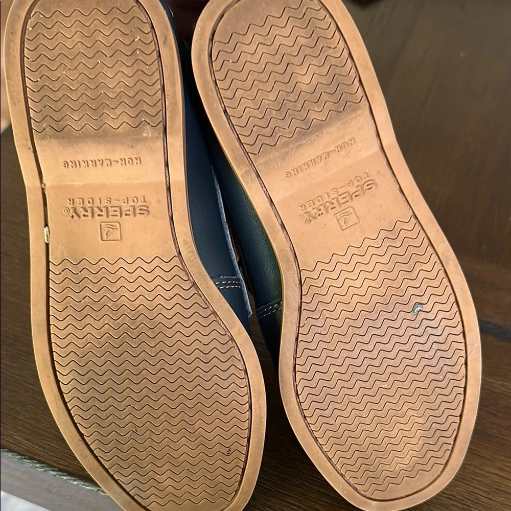 Sperry Kids Blue Boat Shoes with Brown Laces